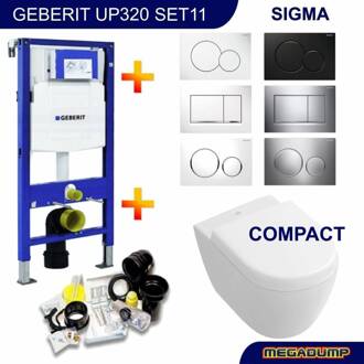Geberit UP320 Toiletset set21 Villeroy & Boch Subway 2.0 Compact met Sigma drukplaat Wit