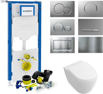 Geberit UP320 Toiletset set21 Villeroy & Boch Subway 2.0 Compact met Sigma drukplaat Wit
