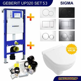 Geberit UP320 Toiletset set47 Villeroy & Boch O.Novo Compact Met Sigma drukplaat