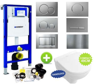 Geberit UP320 Toiletset set48 Villeroy & Boch O.Novo DirectFlush Compact Met Sigma drukplaat