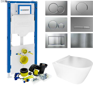 Geberit UP320 Toiletset Set55 BWS Plana Rimless Mat Wit Met Sigma Drukplaat