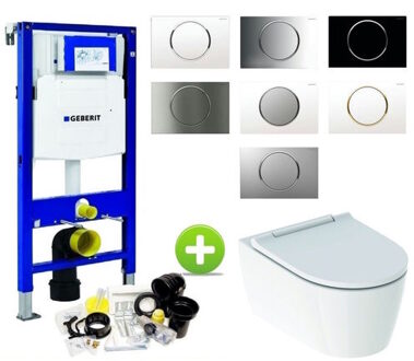 Geberit UP320 Toiletset set69 ONE Rimless Diepspoel Turboflush Wit met Sigma 10 drukplaat