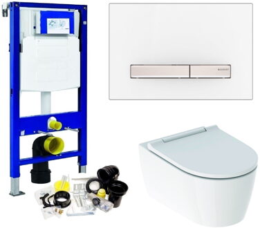 Geberit UP320 Toiletset set69 ONE Rimless Diepspoel Turboflush Wit met Sigma 50 drukplaat