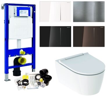 Geberit UP320 Toiletset set69 ONE Rimless Diepspoel Turboflush Wit met Sigma 70 drukplaat