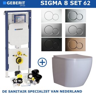 Geberit UP720 Toiletset Compleet | Inbouwreservoir | Sigma 8 Mudo Rimless | Met drukplaat | SET62