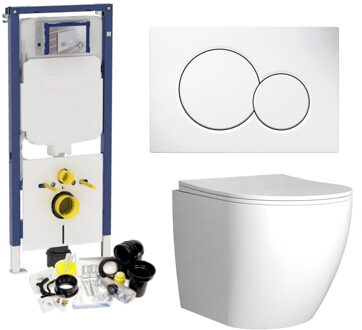 Geberit UP720 Toiletset Compleet | Inbouwreservoir | Sigma 8 Mudo Rimless | Met drukplaat | SET62