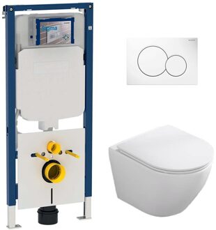 Geberit UP720 toiletset met Saniclear Itsie mat witte toiletpot randloos met softclose zitting