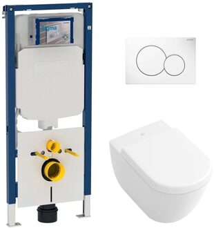 Geberit UP720 toiletset met Villeroy en Boch Subway 2.0 compact wandcloset met Direct Flush en zitting