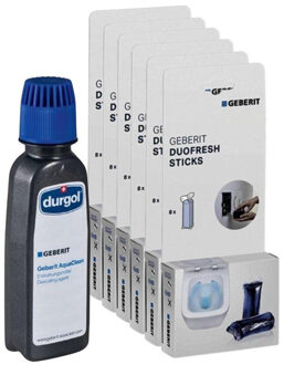 Geberit Voordeelpakket inclusief DuoFresh Sticks 48 stuks & 1 fles Aquaclean ontkalker GA13625 / SW794502