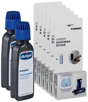 Geberit Voordeelpakket inclusief DuoFresh Sticks 48 stuks & 2 flessen Aquaclean ontkalker GA13625 / SW794502