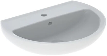 Geberit Wastafel Geberit Bastia 60x45.5 cm Rond met Kraangat met Overloop Glans Wit
