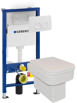 Geberit Wiesbaden Carré toiletset met Geberit UP100 en Delta21 bedieningspaneel