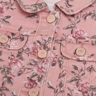 Gebloemd spijkerjasje 783397 voor babymeisjes Roze