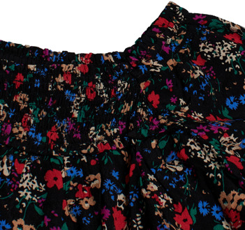 Gebloemde jurk met rimpels 486307 voor babymeisjes Zwart