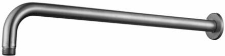 Gebogen Douchearm Rond Muuruitloop 40cm RVS Chroom