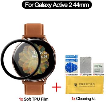 Gebogen Rand Screen Protector Voor Samsung Galaxy Actieve 2 40Mm 44Mm Zachte Beschermende Film Voor Galaxy Actieve 1 (Niet Gehard Glas) For Active 2 44mm / 2stk