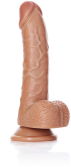 Gebogen Realistische Dildo met Ballen en Zuignap - 6 / 15,5 cm