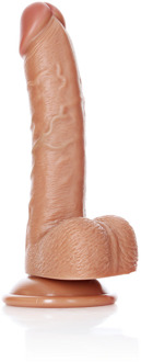 Gebogen Realistische Dildo met Ballen en Zuignap - 7 / 18 cm