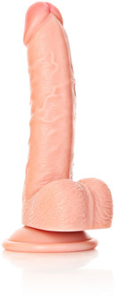 Gebogen Realistische Dildo met Ballen en Zuignap - 7 / 18 cm