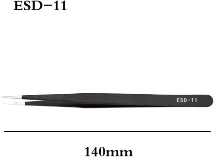 Gebogen Rechte Pincet Anti-Statische Precisie Roestvrij Tang Telefoon Ipad Reparatie Ic Chips Moederbord Reparatie Handgereedschap ESD-11