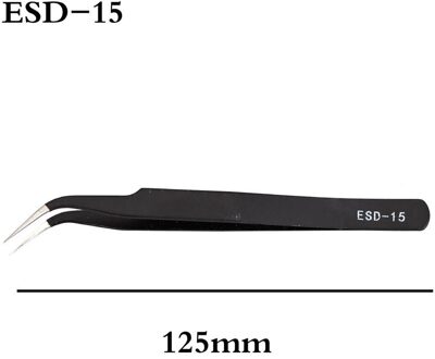 Gebogen Rechte Pincet Anti-Statische Precisie Roestvrij Tang Telefoon Ipad Reparatie Ic Chips Moederbord Reparatie Handgereedschap ESD-15