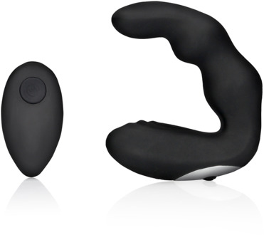 Gebogen Vibrerende Prostaatmassager met Afstandsbediening - Zwart