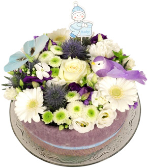 Geboorte jongen bloementaart