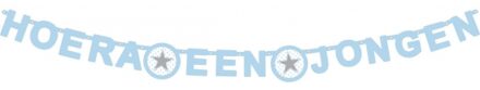 Geboorte Letterslinger - ster hoera een jongen - blauw - 175 x 11 cm - feestartikelen