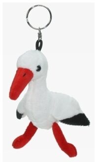Geboorte sleutelhanger ooievaar 13 cm - Knuffel sleutelhangers