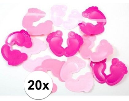 Geboorte versiering meisje XXL tafelconfetti roze 20 stuks