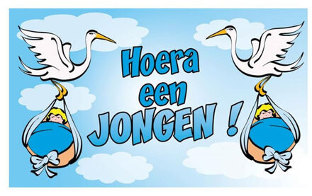 Geboorte vlag hoera een jongen 150 cm