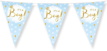 Geboorte vlaggenlijn jongen Its a boy - 3x stuks - 10 meter - blauw - babyshower/gender reveal - vla