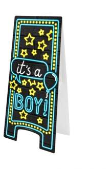 Geboorte Warning Sign Hoera een Jongen 62,5cm