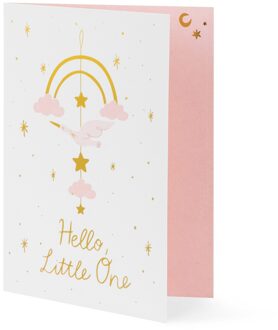 Geboortekaart Met Hangdecoratie Walvis Roze Roze, Wit - Transparant, Multikleur - Print