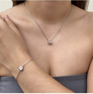 Geboortemaanset - Kristal - maat Wit Zilver