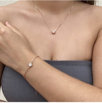 Geboortemaanset - Kristal Wit en roségoud - One Size