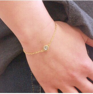 Geboortesteen armband - Oostenrijks kristal Wit & Goud