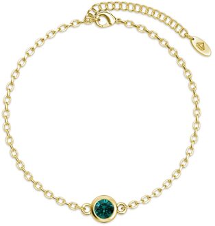 Geboortesteen armbanden - Goud en Groen - One Size