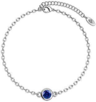 Geboortesteen armbanden - Zilver en Marineblauw