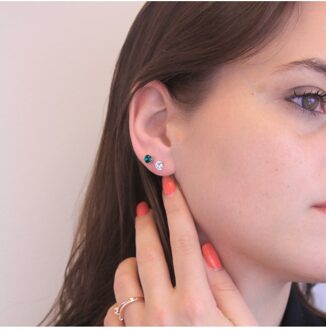 Geboortesteen Oorbellen - Oostenrijks Kristal Donkergroen - One Size