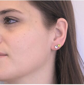 Geboortesteen Oorbellen - Oostenrijks Kristal Geel - One Size