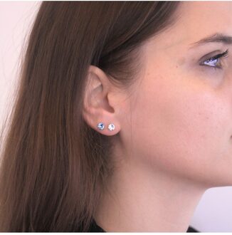 Geboortesteen Oorbellen - Oostenrijks Kristal - maat Lichtblauw