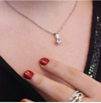 Geboortesteenhangers - Oostenrijks kristal - maat Wit Zilver