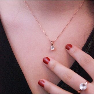 Geboortesteenhangers - Oostenrijks kristal Wit en roségoud - One Size