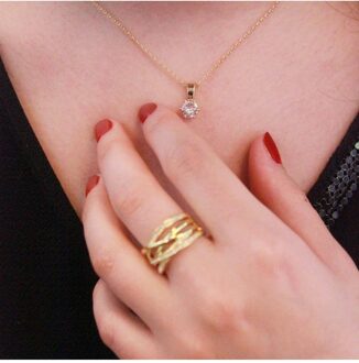 Geboortesteenhangers - Oostenrijks kristal Wit & Goud