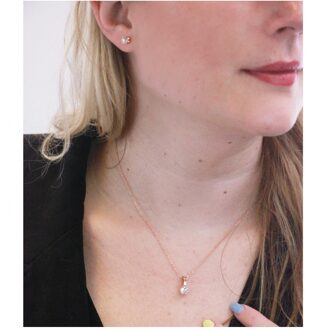 Geboortestenen sets - Oostenrijks kristal Wit en roségoud - One Size