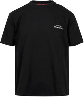 Geborduurd Crew-neck T-shirt met Logo Gcds , Black , Heren - Xl,L,M,S