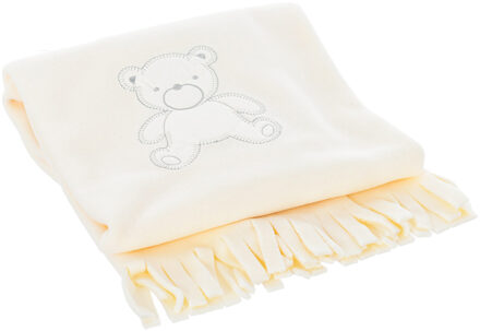 Geborduurd dekentje op de voorkant 285 voor baby - maat One Size Gebroken wit