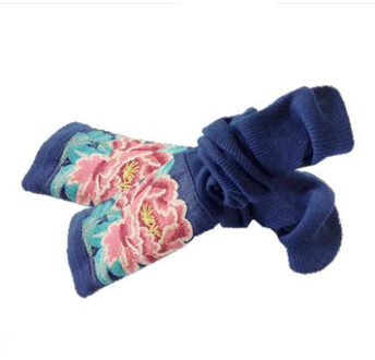 Geborduurd Etnische Wind Wol Dauw Handschoenen Lange Mouw Lange Half Vinger Handschoenen