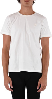 Geborduurd Logo Jersey T-shirt Dondup , White , Heren - 2Xl,Xl,M